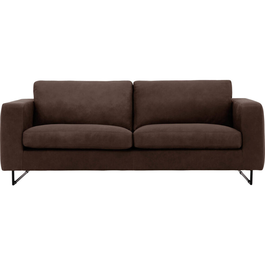 Goossens Excellent Bank Jovani bruin, leer, 3-zits, urban industrieel afbeelding 1