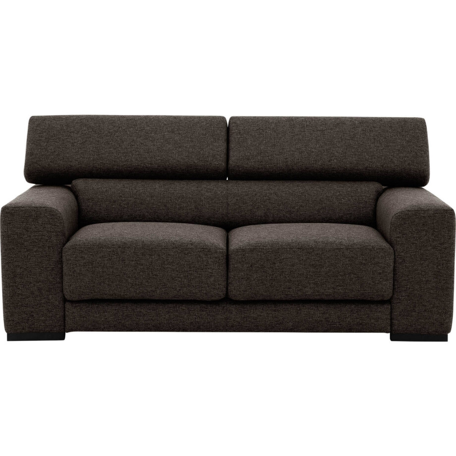 Goossens Bank Nora bruin, stof, 2-zits, stijlvol landelijk afbeelding 1