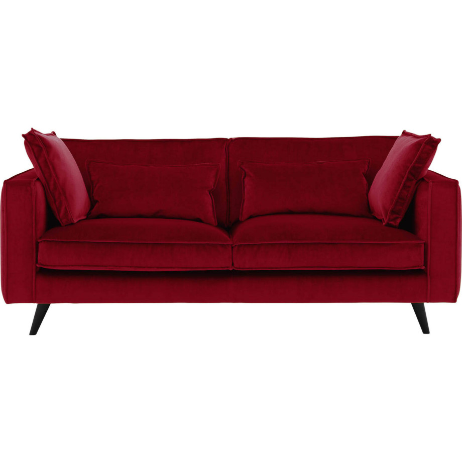 Goossens Bank Suite rood, stof, 3-zits, elegant chic afbeelding 1