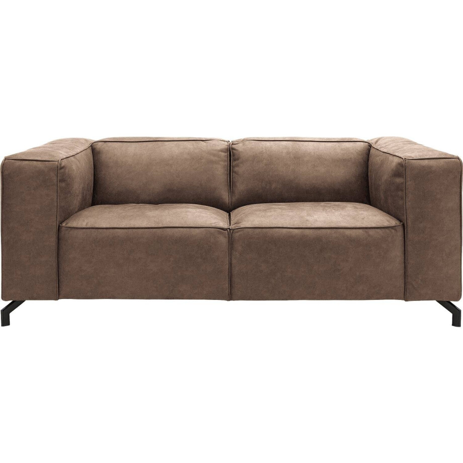 Goossens Bank Calvin bruin, micro leer, 2-zits, modern design afbeelding 1