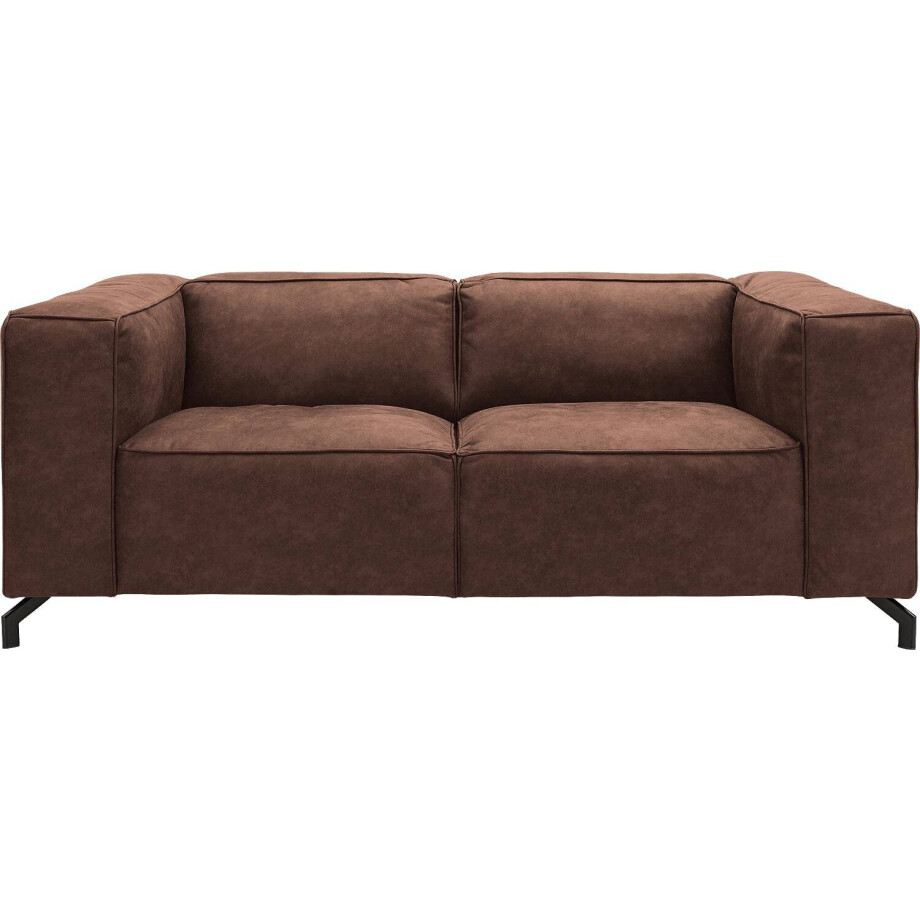 Goossens Bank Calvin bruin, micro leer, 2-zits, modern design afbeelding 1