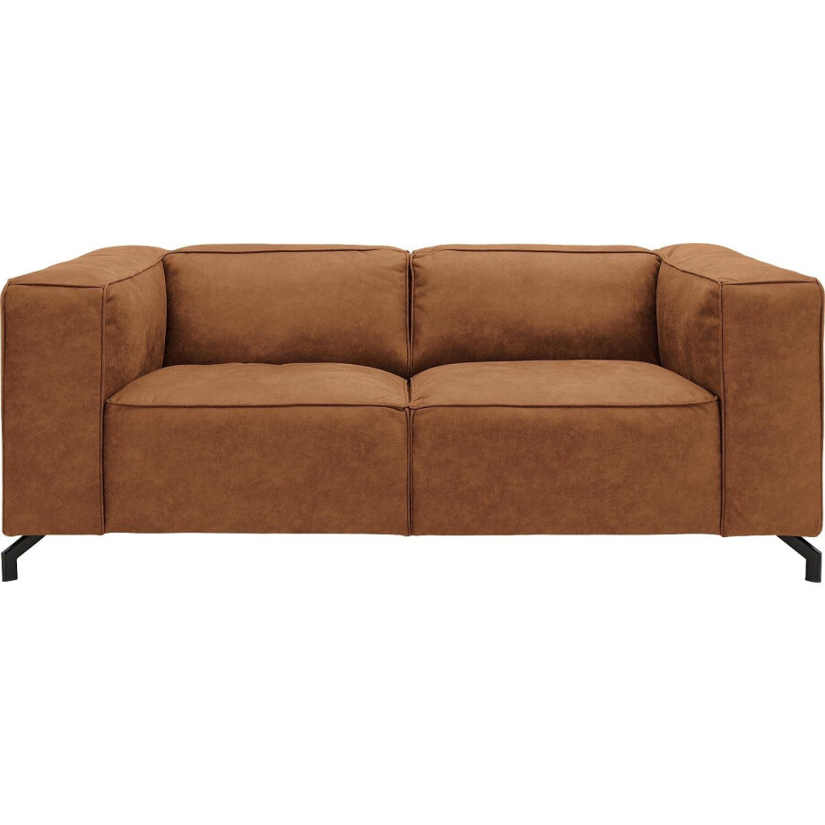 Goossens Bank Calvin cognac, micro leer, 2-zits, modern design Goossens Bank Calvin cognac, micro leer, 2-zits, modern design afbeelding 1