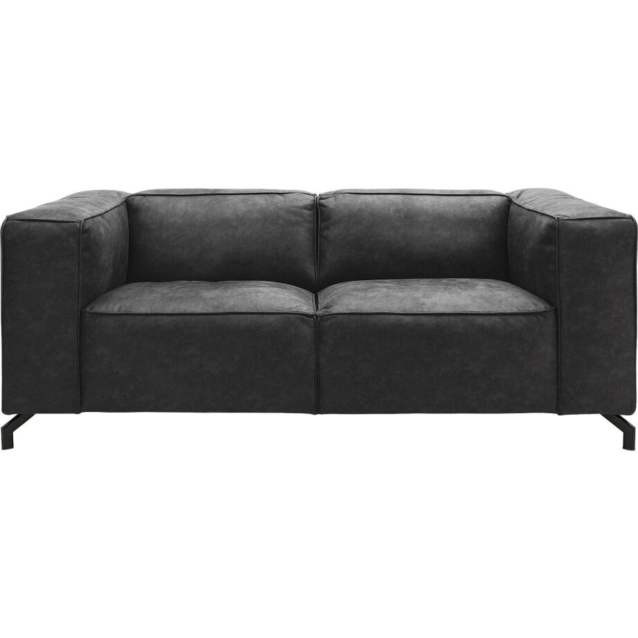 Goossens Bank Calvin antraciet, micro leer, 2-zits, modern design Goossens Bank Calvin antraciet, micro leer, 2-zits, modern design afbeelding 1