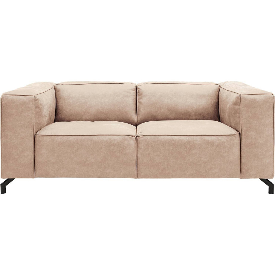 Goossens Bank Calvin beige, micro leer, 2-zits, modern design Goossens Bank Calvin beige, micro leer, 2-zits, modern design afbeelding 1