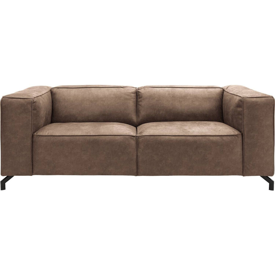 Goossens Bank Calvin bruin, micro leer, 2,5-zits, modern design afbeelding 1