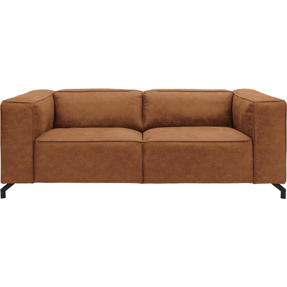 Goossens Bank Calvin cognac, micro leer, 2,5-zits, modern design Goossens Bank Calvin cognac, micro leer, 2,5-zits, modern design afbeelding 1