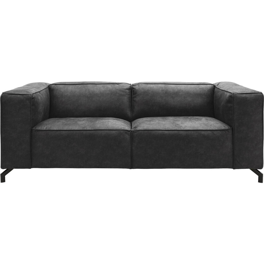 Goossens Bank Calvin antraciet, micro leer, 2,5-zits, modern design afbeelding 1