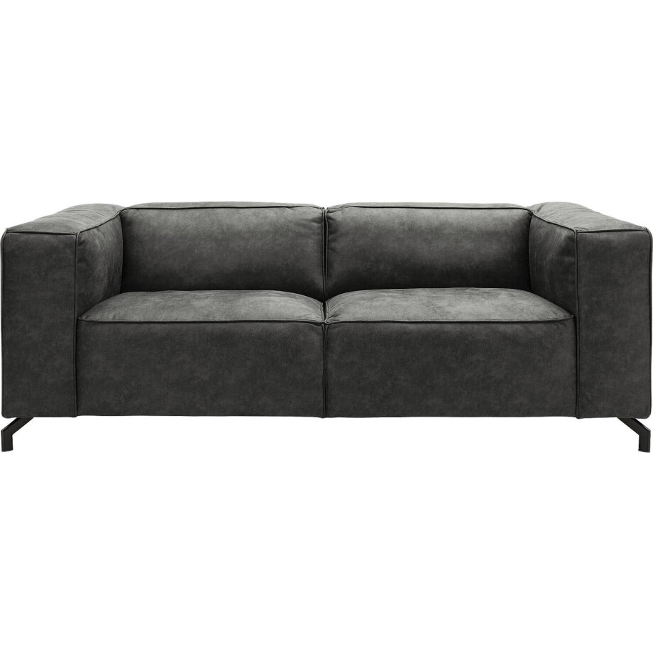 Goossens Bank Calvin grijs, micro leer, 2,5-zits, modern design Goossens Bank Calvin grijs, micro leer, 2,5-zits, modern design afbeelding 1