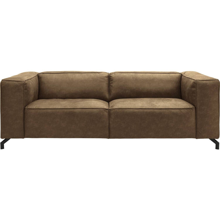 Goossens Bank Calvin groen, micro leer, 3-zits, modern design afbeelding 1