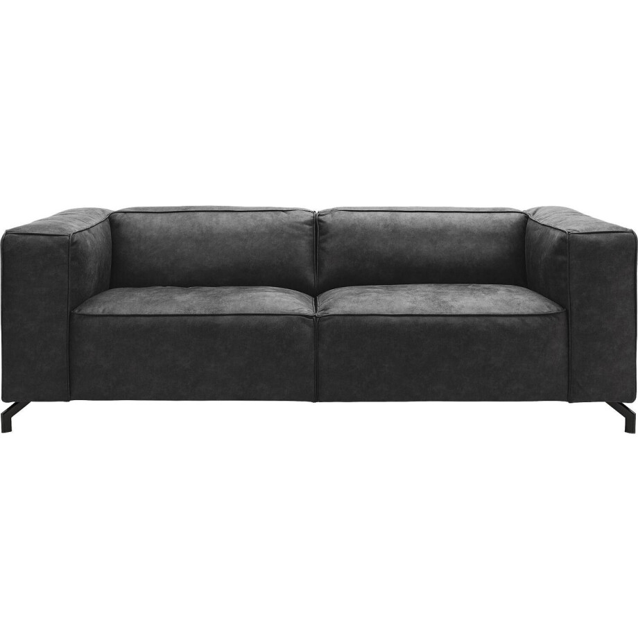 Goossens Bank Calvin antraciet, micro leer, 3-zits, modern design afbeelding 1