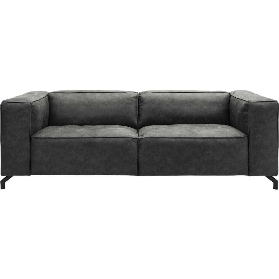 Goossens Bank Calvin grijs, micro leer, 3-zits, modern design afbeelding 1