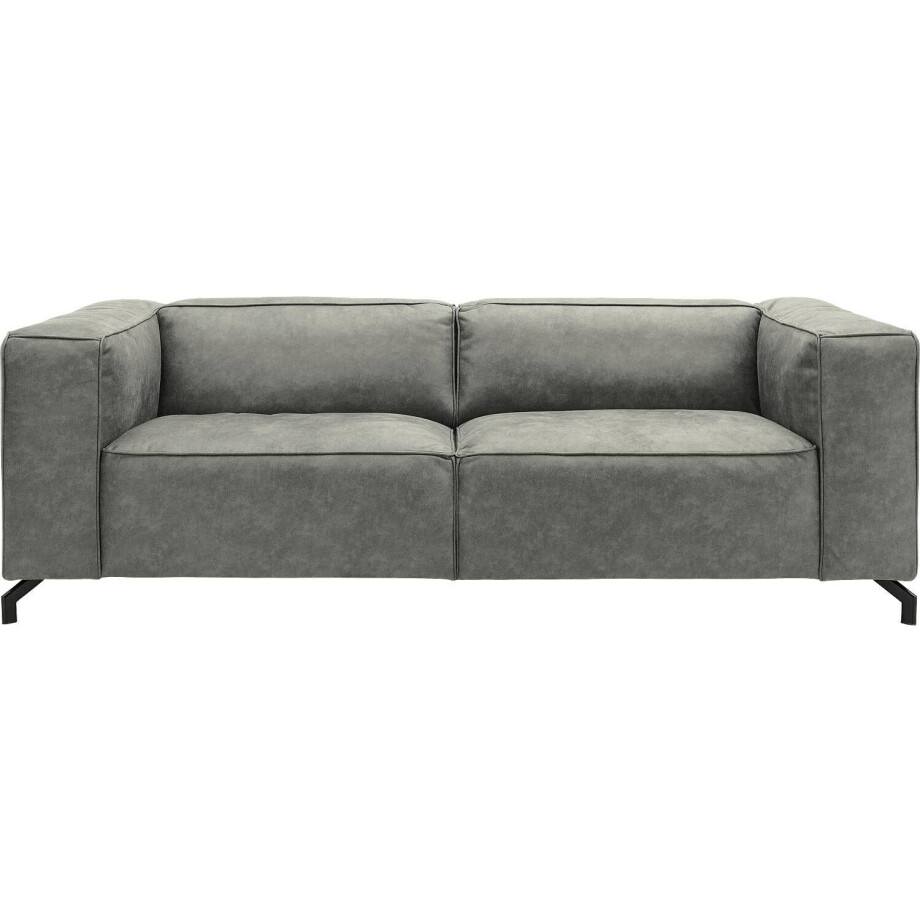 Goossens Bank Calvin grijs, micro leer, 3-zits, modern design afbeelding 1
