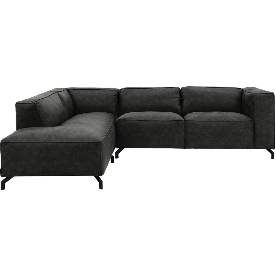 Goossens Bank Calvin grijs, micro leer, 2,5-zits, modern design met ligelement links Goossens Bank Calvin grijs, micro leer, 2,5-zits, modern design met ligelement links afbeelding 1