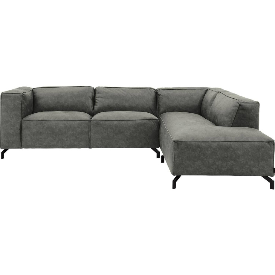 Goossens Bank Calvin grijs, micro leer, 2,5-zits, modern design met ligelement rechts Goossens Bank Calvin grijs, micro leer, 2,5-zits, modern design met ligelement rechts afbeelding 1