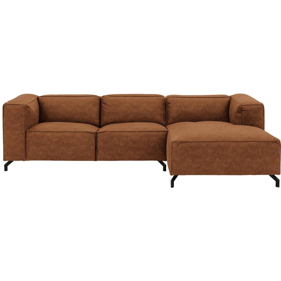 Goossens Bank Calvin cognac, micro leer, 2,5-zits, modern design afbeelding 1