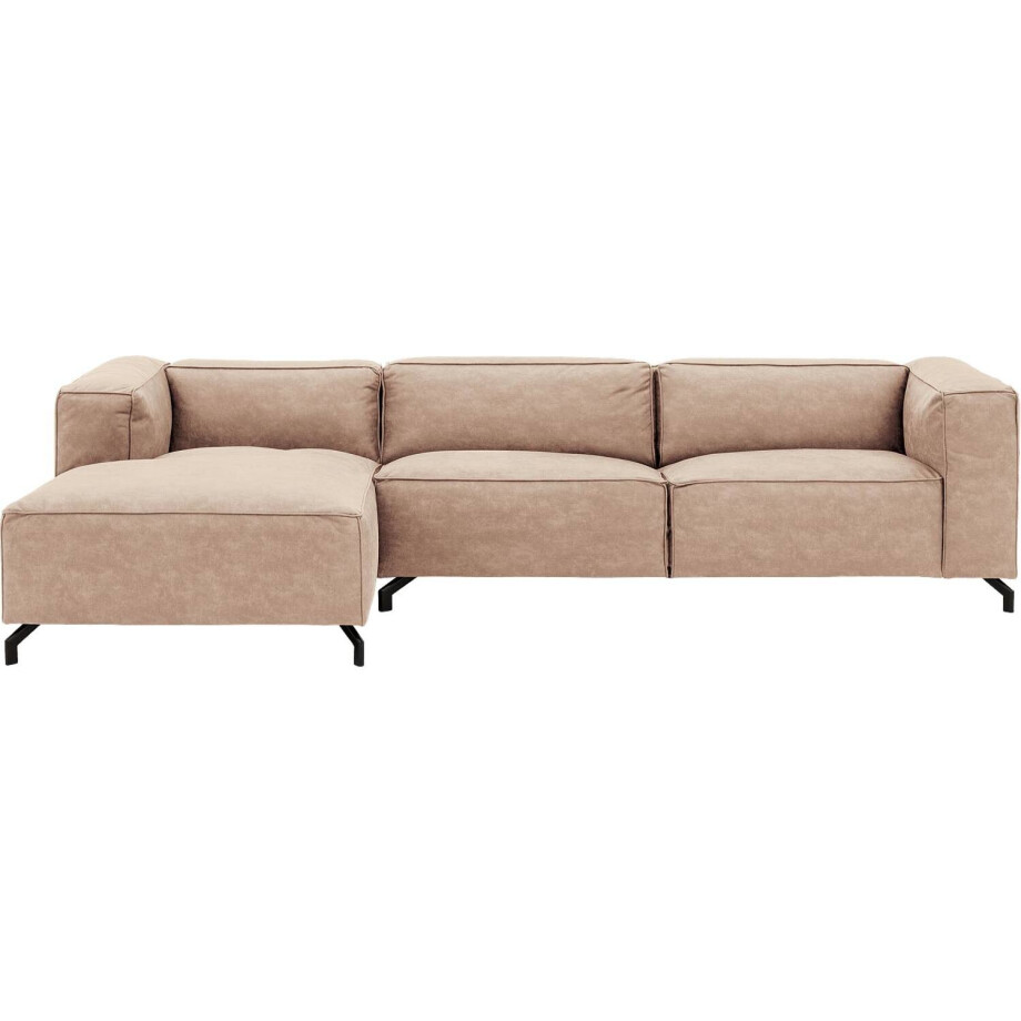 Goossens Bank Calvin bruin, micro leer, 3,5-zits, modern design Goossens Bank Calvin bruin, micro leer, 3,5-zits, modern design afbeelding 1