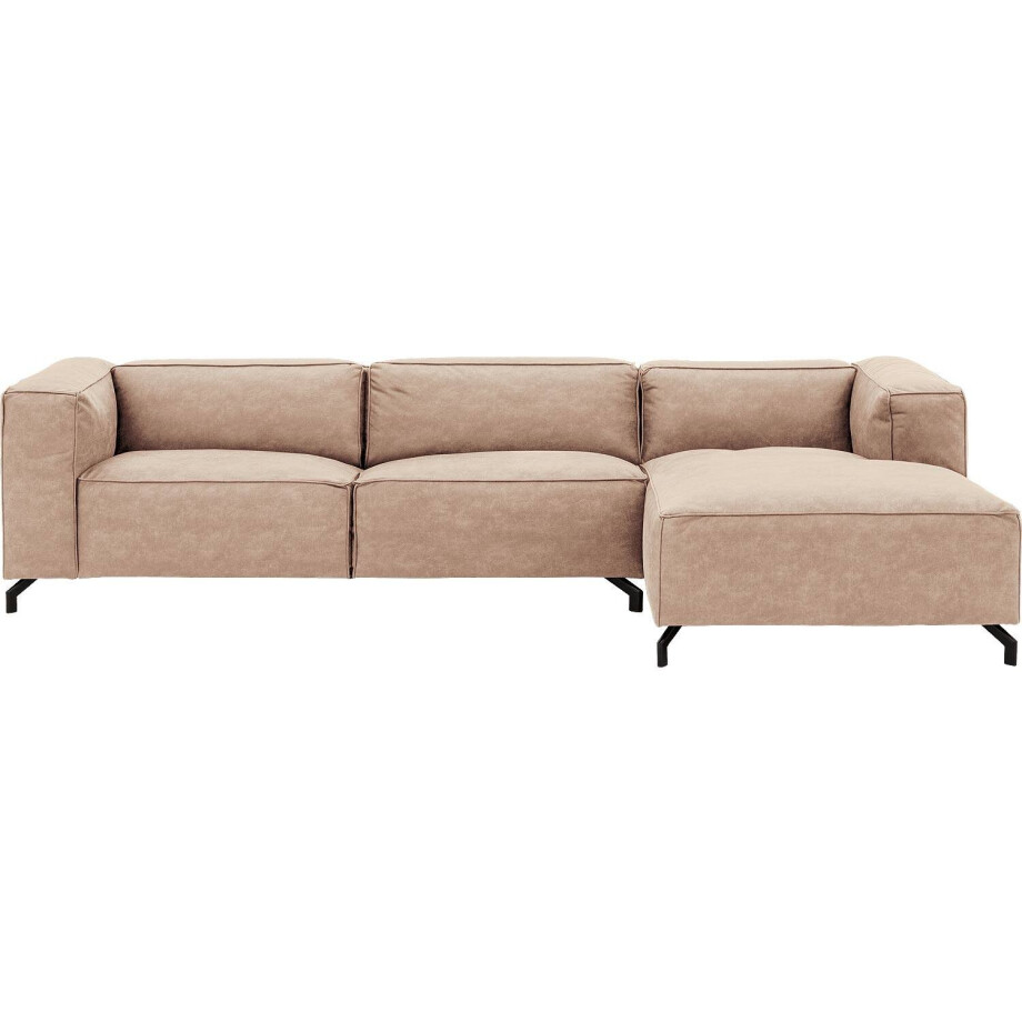 Goossens Bank Calvin beige, micro leer, 3,5-zits, modern design Goossens Bank Calvin beige, micro leer, 3,5-zits, modern design afbeelding 1