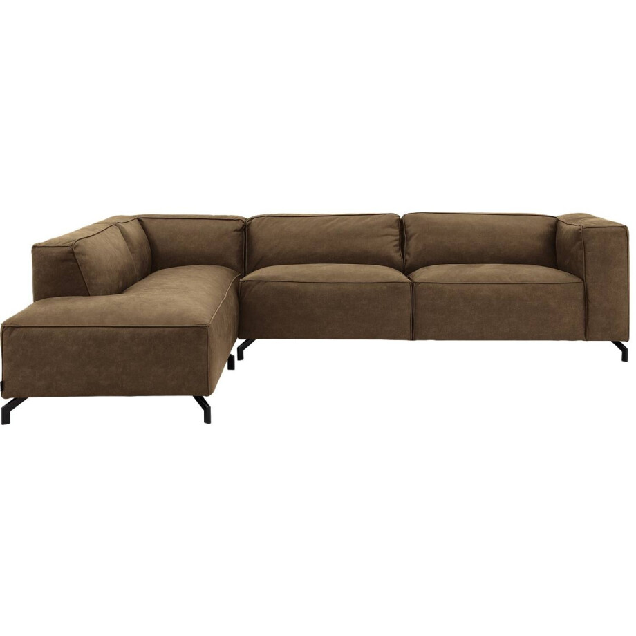 Goossens Bank Calvin groen, micro leer, 3,5-zits, modern design met ligelement links Goossens Bank Calvin groen, micro leer, 3,5-zits, modern design met ligelement links afbeelding 1