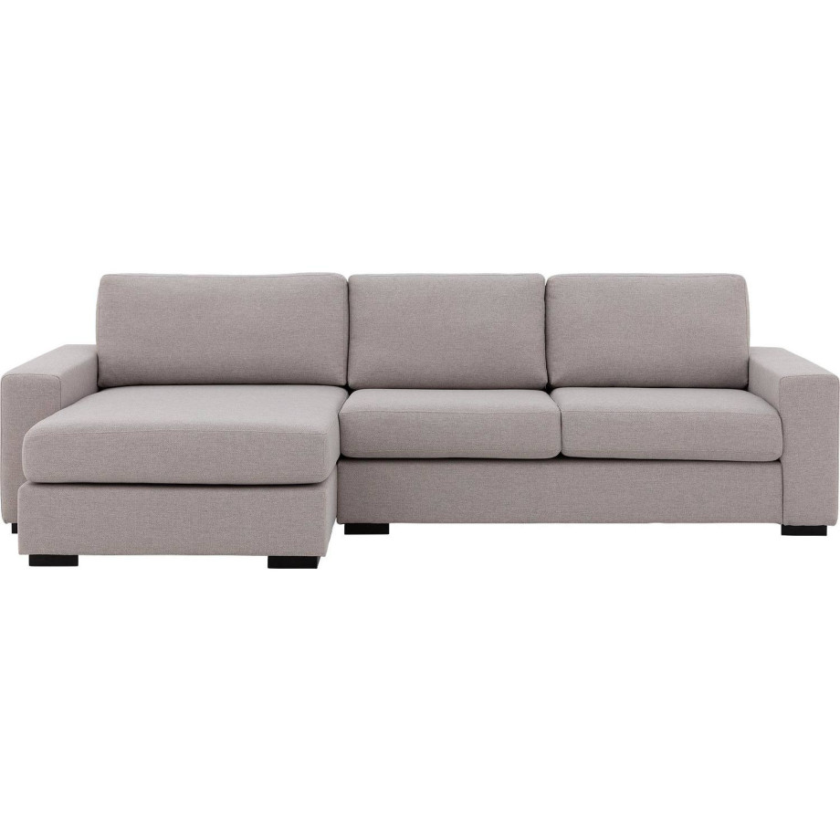 Goossens Hoekbank Lucca Met Chaise Longue lichtgrijs, stof, 2,5-zits, stijlvol landelijk met chaise longue links afbeelding 1