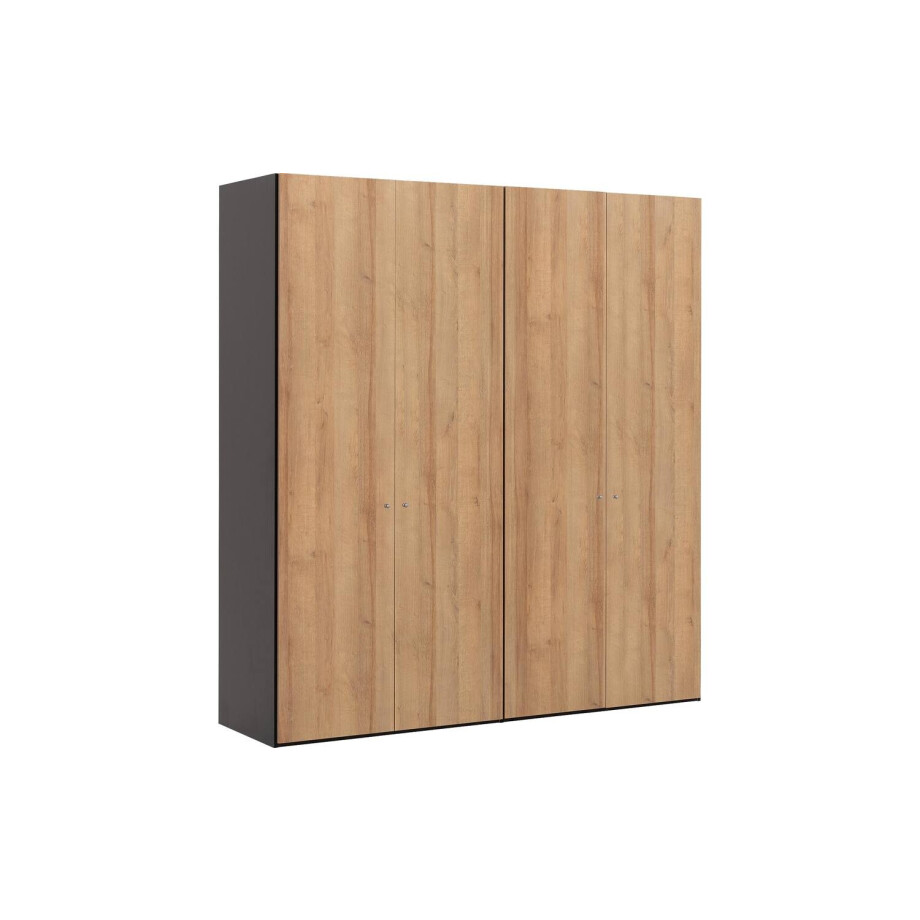 Goossens Kledingkast Easy Storage Ddk, Kledingkast 203 cm breed, 220 cm hoog, 4x draaideur Goossens Kledingkast Easy Storage Ddk, Kledingkast 203 cm breed, 220 cm hoog, 4x draaideur afbeelding 1