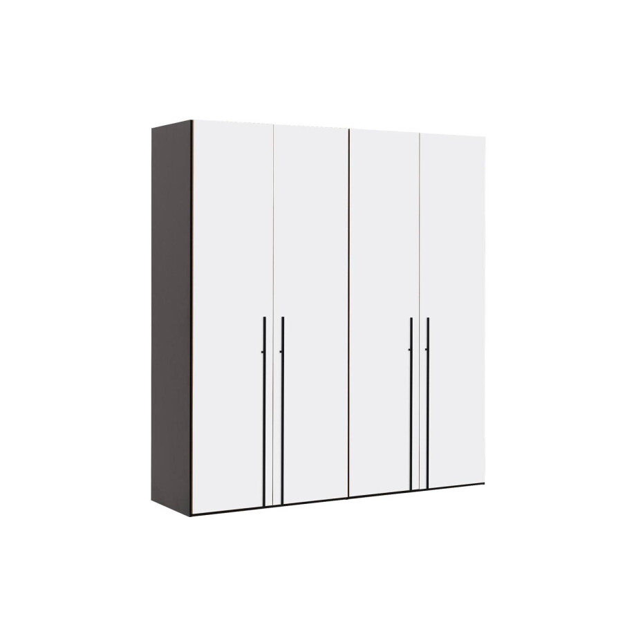 Goossens Kledingkast Easy Storage Ddk, Kledingkast 203 cm breed, 220 cm hoog, 4x glas draaideur Goossens Kledingkast Easy Storage Ddk, Kledingkast 203 cm breed, 220 cm hoog, 4x glas draaideur afbeelding 1