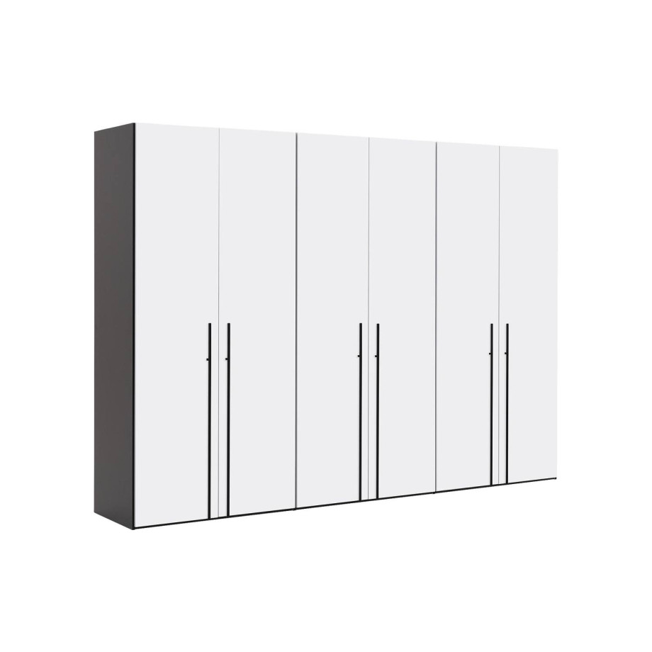 Goossens Kledingkast Easy Storage Ddk, Kledingkast 304 cm breed, 220 cm hoog, 6x glas draaideur afbeelding 1