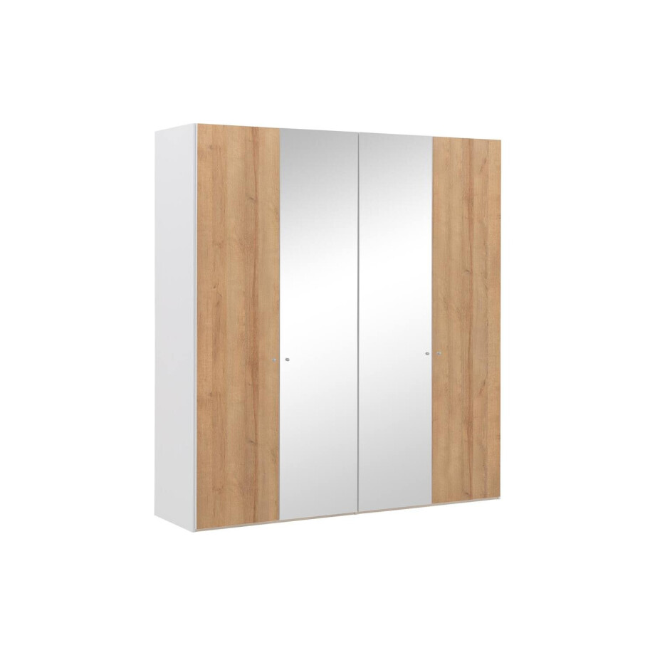 Goossens Kledingkast Easy Storage Ddk, Kledingkast 203 cm breed, 220 cm hoog, 2x draaideur en 2x spiegel draaideur midden Goossens Kledingkast Easy Storage Ddk, Kledingkast 203 cm breed, 220 cm hoog, 2x draaideur en 2x spiegel draaideur midden afbeelding 1