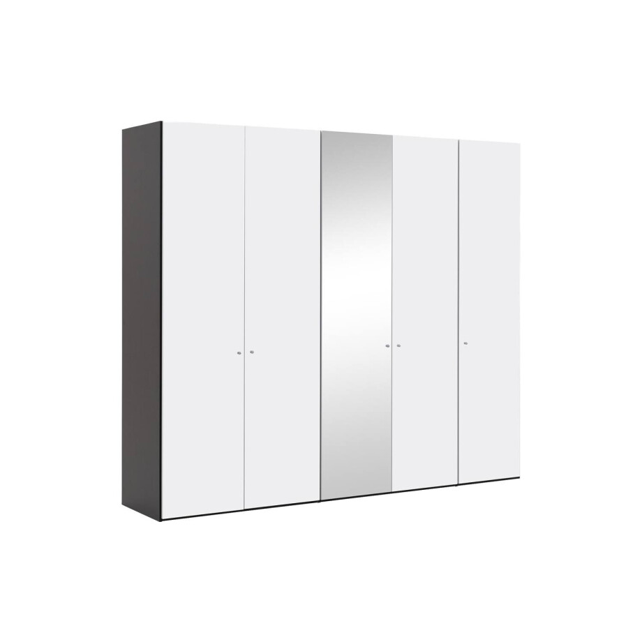 Goossens Kledingkast Easy Storage Ddk, Kledingkast 253 cm breed, 220 cm hoog, 4x draaideur en 1x spiegel draaideur midden Goossens Kledingkast Easy Storage Ddk, Kledingkast 253 cm breed, 220 cm hoog, 4x draaideur en 1x spiegel draaideur midden afbeelding 1