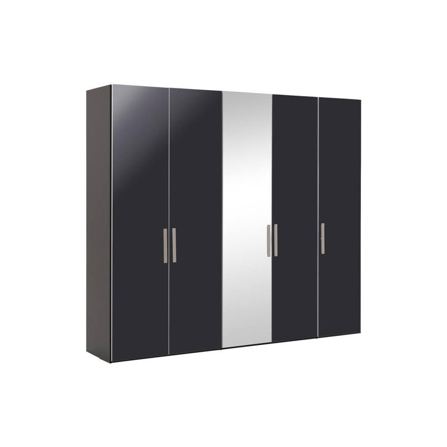Goossens Kledingkast Easy Storage Ddk, Kledingkast 253 cm breed, 220 cm hoog, 4x draaideur en 1x spiegel draaideur midden Goossens Kledingkast Easy Storage Ddk, Kledingkast 253 cm breed, 220 cm hoog, 4x draaideur en 1x spiegel draaideur midden afbeelding 1