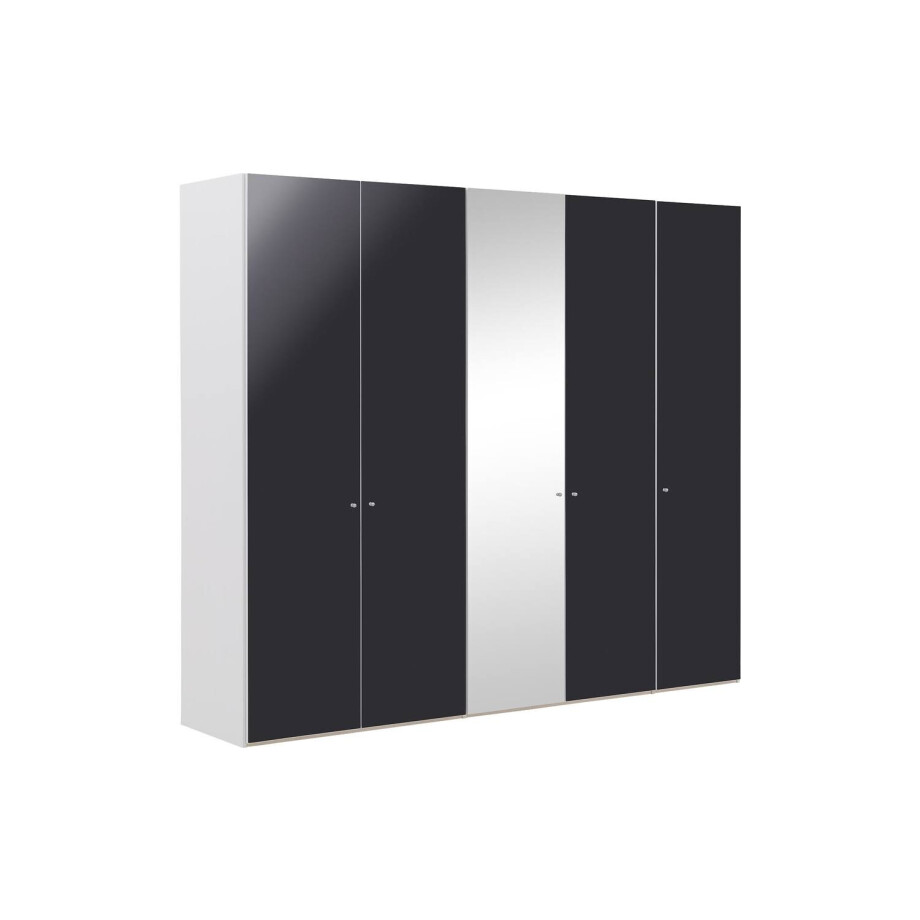 Goossens Kledingkast Easy Storage Ddk, Kledingkast 253 cm breed, 220 cm hoog, 4x draaideur en 1x spiegel draaideur midden Goossens Kledingkast Easy Storage Ddk, Kledingkast 253 cm breed, 220 cm hoog, 4x draaideur en 1x spiegel draaideur midden afbeelding 1