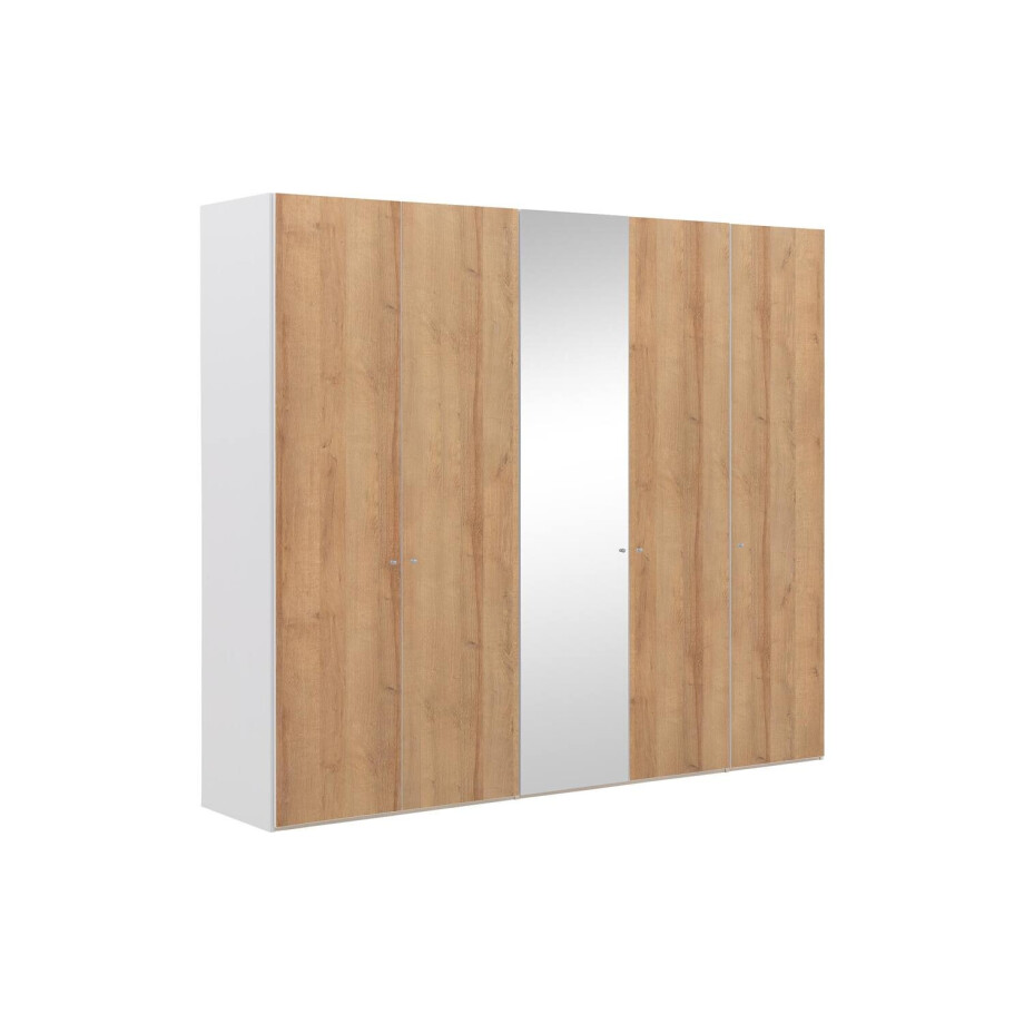 Goossens Kledingkast Easy Storage Ddk, Kledingkast 253 cm breed, 220 cm hoog, 4x draaideur en 1x spiegel draaideur midden Goossens Kledingkast Easy Storage Ddk, Kledingkast 253 cm breed, 220 cm hoog, 4x draaideur en 1x spiegel draaideur midden afbeelding 1