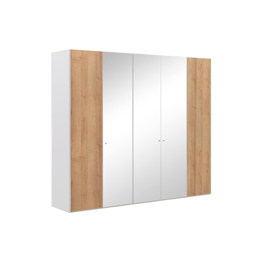 Goossens Kledingkast Easy Storage Ddk, Kledingkast 253 cm breed, 220 cm hoog, 2x draaideur en 3x spiegel draaideur midden Goossens Kledingkast Easy Storage Ddk, Kledingkast 253 cm breed, 220 cm hoog, 2x draaideur en 3x spiegel draaideur midden afbeelding 1