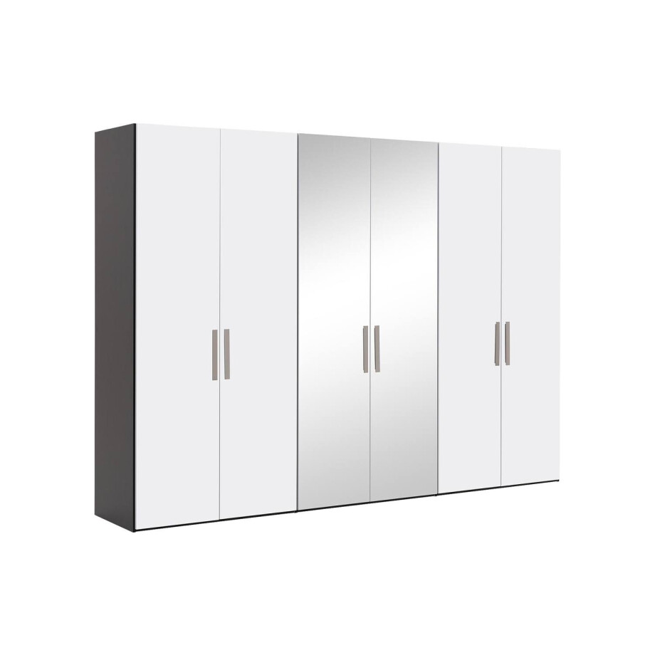 Goossens Kledingkast Easy Storage Ddk, Kledingkast 304 cm breed, 220 cm hoog, 4x draaideur en 2x spiegel draaideur midden Goossens Kledingkast Easy Storage Ddk, Kledingkast 304 cm breed, 220 cm hoog, 4x draaideur en 2x spiegel draaideur midden afbeelding 1