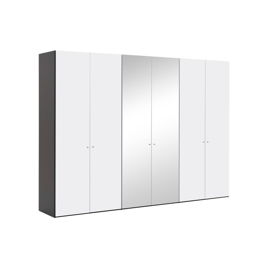 Goossens Kledingkast Easy Storage Ddk, Kledingkast 304 cm breed, 220 cm hoog, 4x draaideur en 2x spiegel draaideur midden Goossens Kledingkast Easy Storage Ddk, Kledingkast 304 cm breed, 220 cm hoog, 4x draaideur en 2x spiegel draaideur midden afbeelding 1