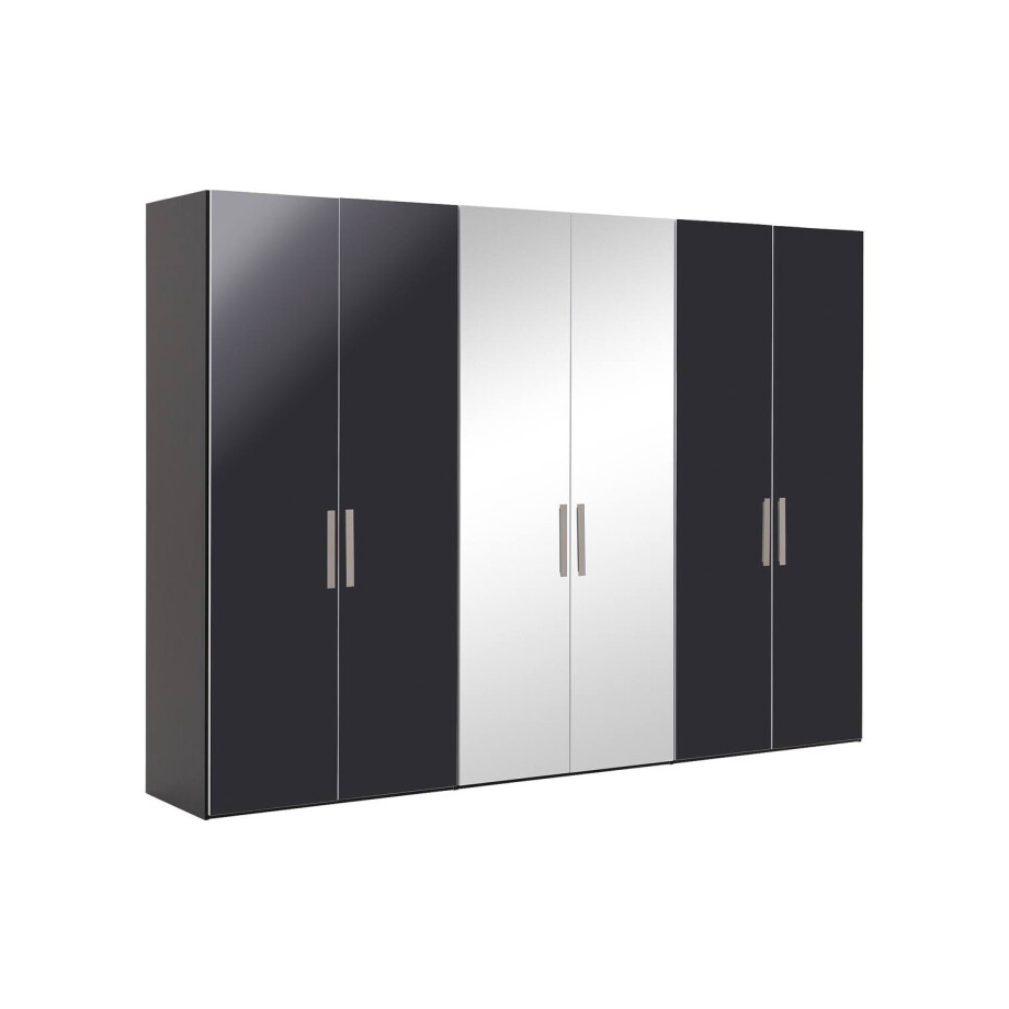 Goossens Kledingkast Easy Storage Ddk, Kledingkast 304 cm breed, 220 cm hoog, 4x draaideur en 2x spiegel draaideur midden Goossens Kledingkast Easy Storage Ddk, Kledingkast 304 cm breed, 220 cm hoog, 4x draaideur en 2x spiegel draaideur midden afbeelding 1