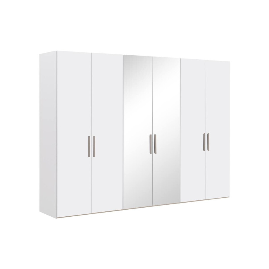 Goossens Kledingkast Easy Storage Ddk, Kledingkast 304 cm breed, 220 cm hoog, 4x draaideur en 2x spiegel draaideur midden Goossens Kledingkast Easy Storage Ddk, Kledingkast 304 cm breed, 220 cm hoog, 4x draaideur en 2x spiegel draaideur midden afbeelding 1