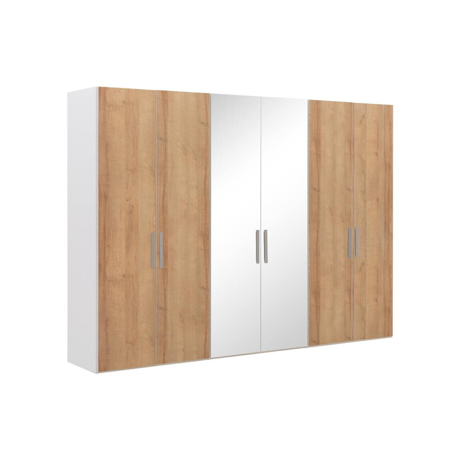 Goossens Kledingkast Easy Storage Ddk, Kledingkast 304 cm breed, 220 cm hoog, 4x draaideur en 2x spiegel draaideur midden Goossens Kledingkast Easy Storage Ddk, Kledingkast 304 cm breed, 220 cm hoog, 4x draaideur en 2x spiegel draaideur midden afbeelding 1