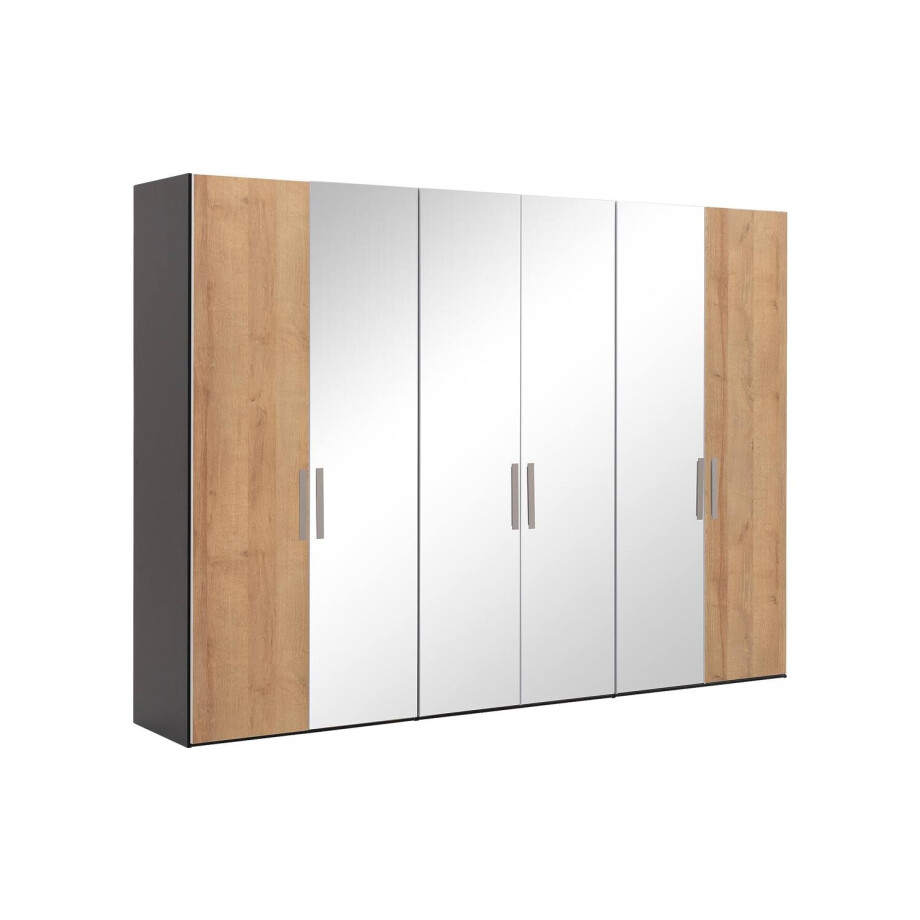 Goossens Kledingkast Easy Storage Ddk, Kledingkast 304 cm breed, 220 cm hoog, 2x draaideur en 4x spiegel draaideur midden Goossens Kledingkast Easy Storage Ddk, Kledingkast 304 cm breed, 220 cm hoog, 2x draaideur en 4x spiegel draaideur midden afbeelding 1