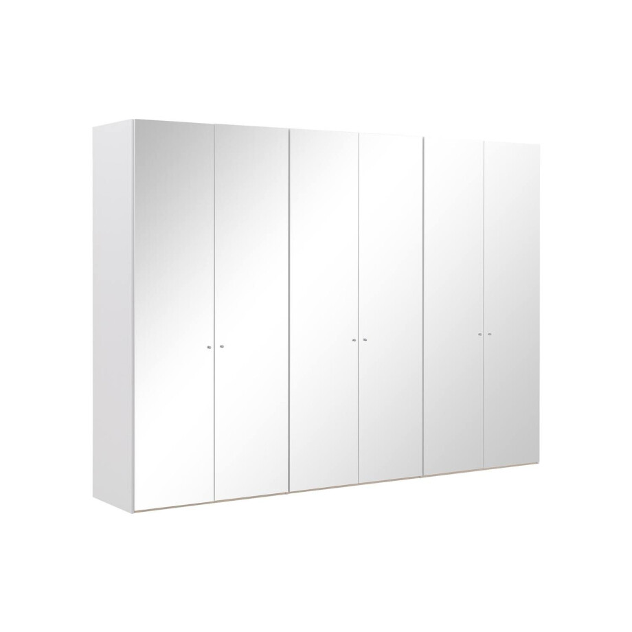 Goossens Kledingkast Easy Storage Ddk, Kledingkast 304 cm breed, 220 cm hoog, 6x spiegel draaideur afbeelding 1