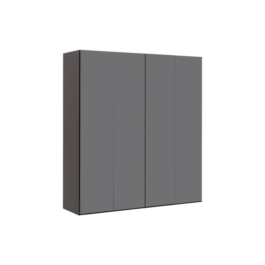 Goossens Kledingkast Easy Storage Ddk, Kledingkast 203 cm breed, 220 cm hoog, 4x glas draaideur afbeelding 1