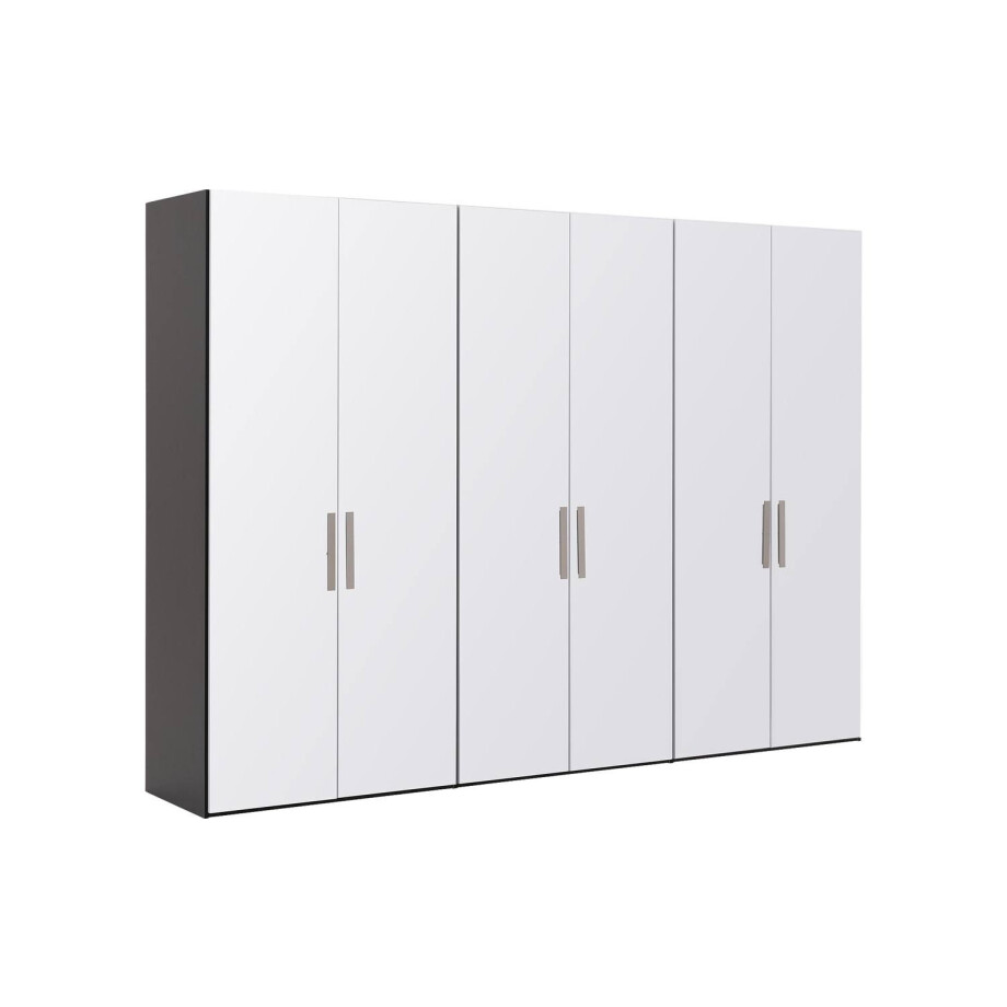 Goossens Kledingkast Easy Storage Ddk, Kledingkast 304 cm breed, 220 cm hoog, 6x glas draaideur afbeelding 1