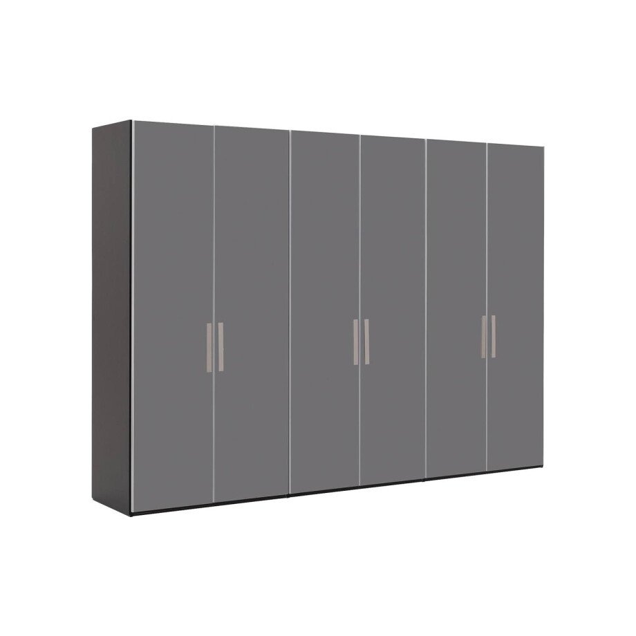 Goossens Kledingkast Easy Storage Ddk, Kledingkast 304 cm breed, 220 cm hoog, 6x glas draaideur afbeelding 1