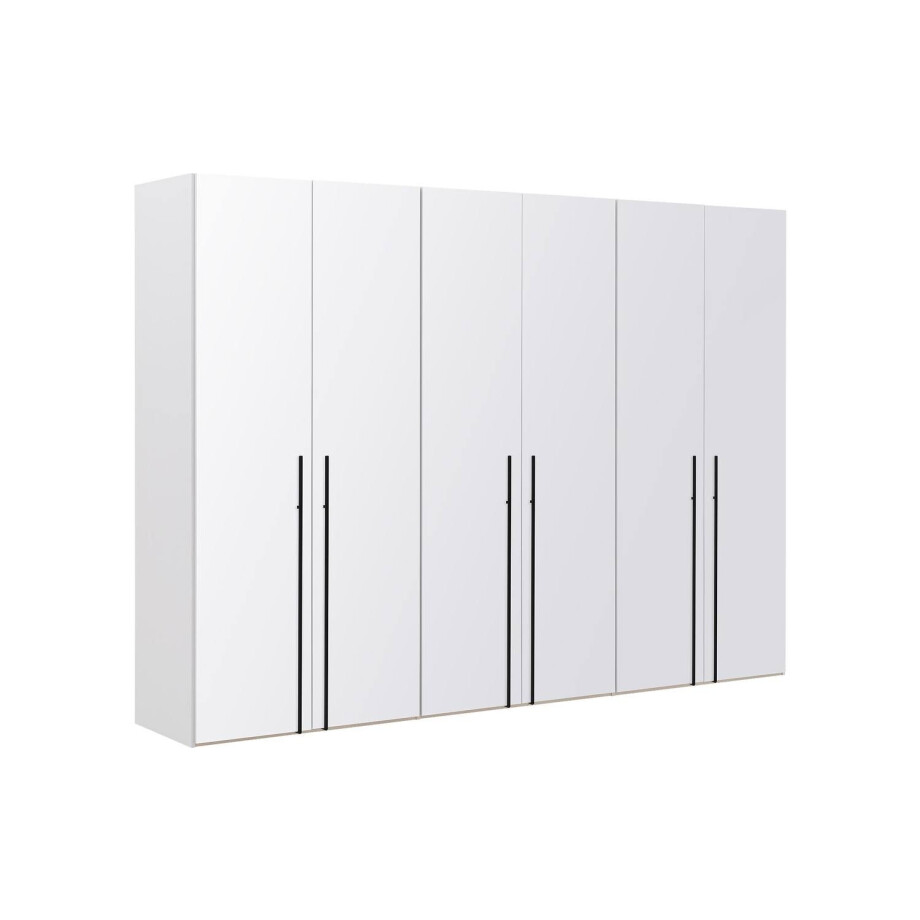Goossens Kledingkast Easy Storage Ddk, Kledingkast 304 cm breed, 220 cm hoog, 6x glas draaideur afbeelding 1