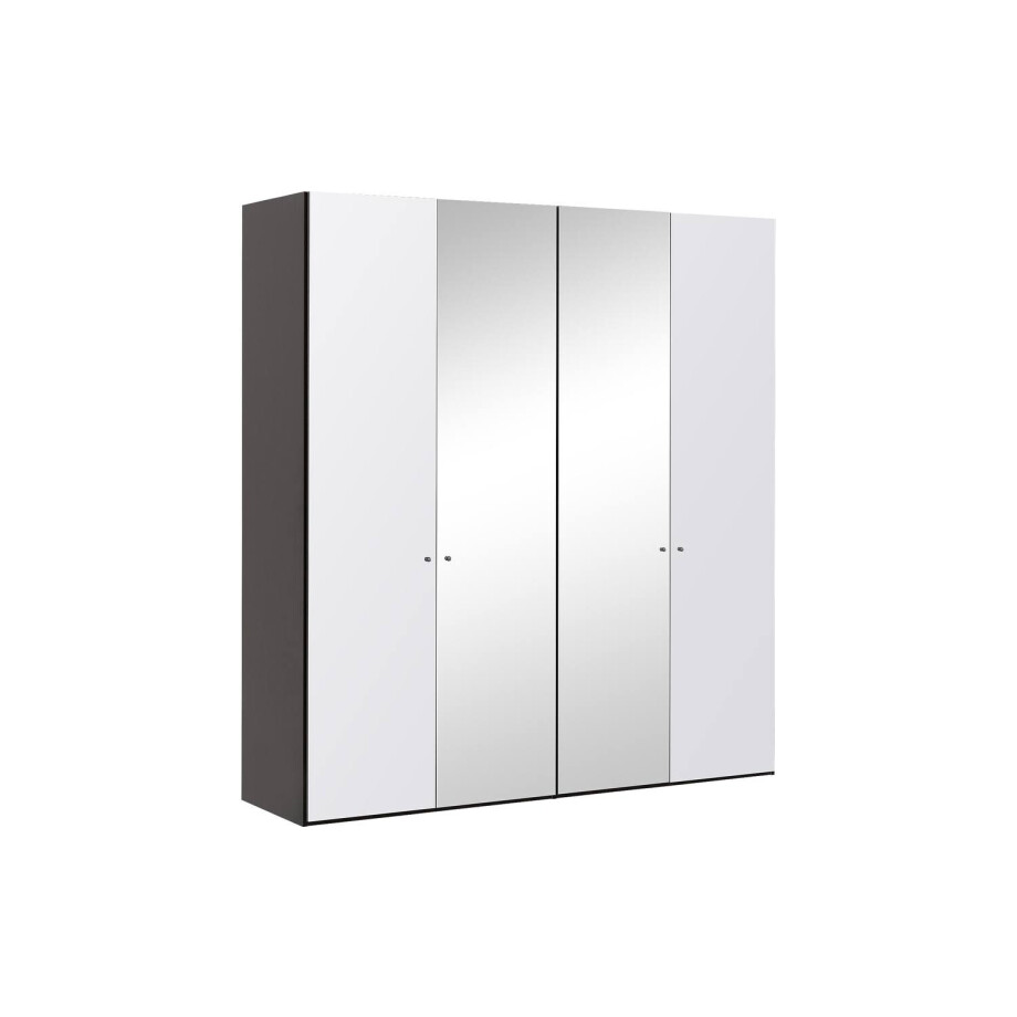 Goossens Kledingkast Easy Storage Ddk, Kledingkast 203 cm breed, 220 cm hoog, 2x glas draaideur en 2x spiegel draaideur midden Goossens Kledingkast Easy Storage Ddk, Kledingkast 203 cm breed, 220 cm hoog, 2x glas draaideur en 2x spiegel draaideur midden afbeelding 1