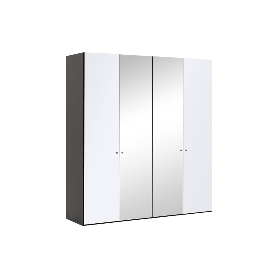 Goossens Kledingkast Easy Storage Ddk, Kledingkast 203 cm breed, 220 cm hoog, 2x glas draaideur en 2x spiegel draaideur midden Goossens Kledingkast Easy Storage Ddk, Kledingkast 203 cm breed, 220 cm hoog, 2x glas draaideur en 2x spiegel draaideur midden afbeelding 1