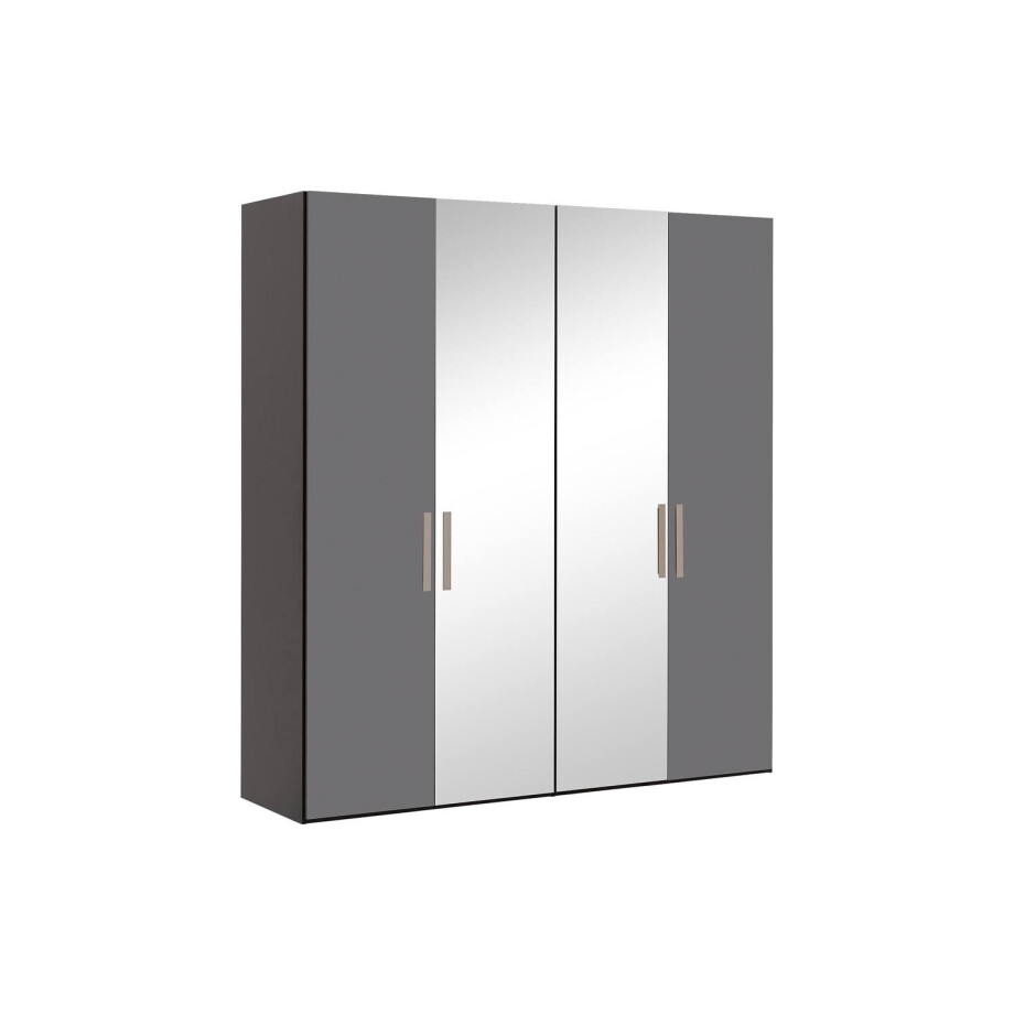 Goossens Kledingkast Easy Storage Ddk, Kledingkast 203 cm breed, 220 cm hoog, 2x glas draaideur en 2x spiegel draaideur midden Goossens Kledingkast Easy Storage Ddk, Kledingkast 203 cm breed, 220 cm hoog, 2x glas draaideur en 2x spiegel draaideur midden afbeelding 1