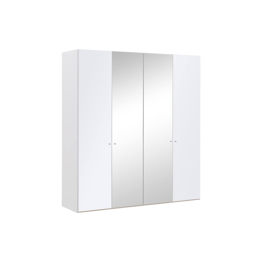 Goossens Kledingkast Easy Storage Ddk, Kledingkast 203 cm breed, 220 cm hoog, 2x glas draaideur en 2x spiegel draaideur midden afbeelding 1