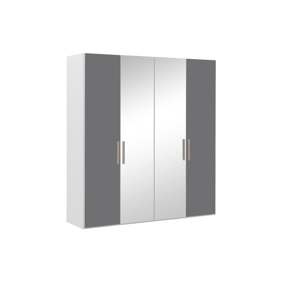 Goossens Kledingkast Easy Storage Ddk, Kledingkast 203 cm breed, 220 cm hoog, 2x glas draaideur en 2x spiegel draaideur midden Goossens Kledingkast Easy Storage Ddk, Kledingkast 203 cm breed, 220 cm hoog, 2x glas draaideur en 2x spiegel draaideur midden afbeelding 1