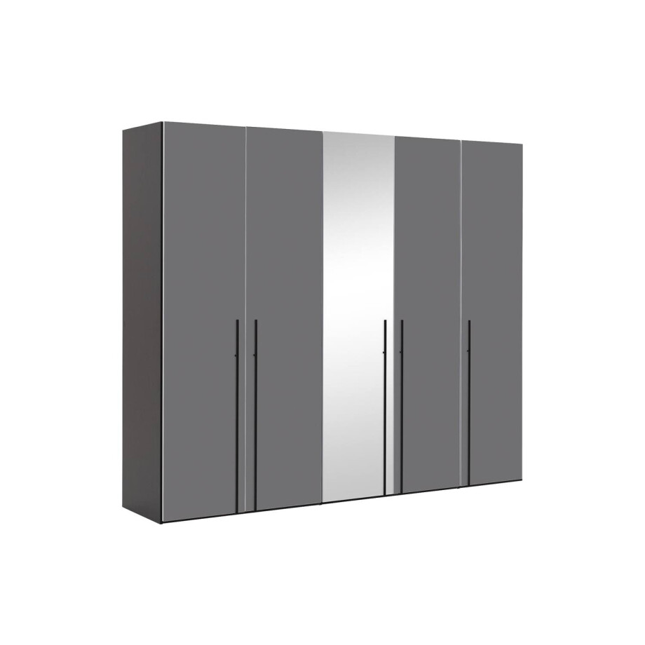 Goossens Kledingkast Easy Storage Ddk, Kledingkast 253 cm breed, 220 cm hoog, 4x glas draaideur en 1x spiegel draaideur midden Goossens Kledingkast Easy Storage Ddk, Kledingkast 253 cm breed, 220 cm hoog, 4x glas draaideur en 1x spiegel draaideur midden afbeelding 1