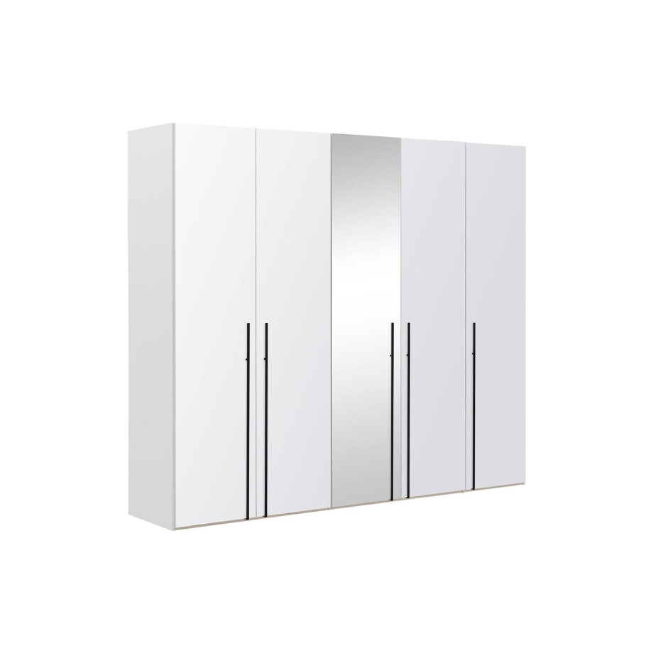Goossens Kledingkast Easy Storage Ddk, Kledingkast 253 cm breed, 220 cm hoog, 4x glas draaideur en 1x spiegel draaideur midden Goossens Kledingkast Easy Storage Ddk, Kledingkast 253 cm breed, 220 cm hoog, 4x glas draaideur en 1x spiegel draaideur midden afbeelding 1